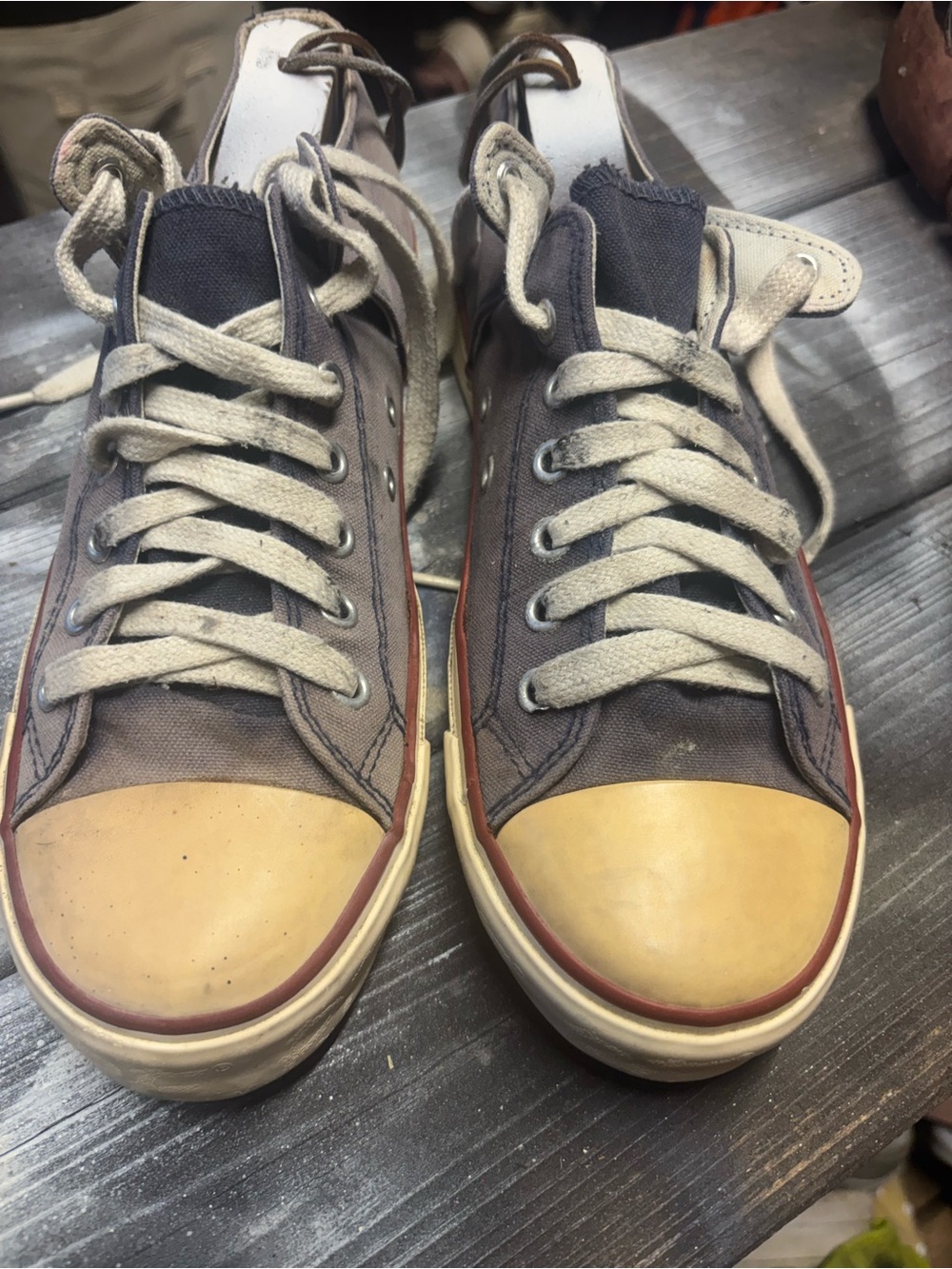 Converse Chuck Taylor All Star High Top Sneakers in gray & navy, men 9 Womens 10